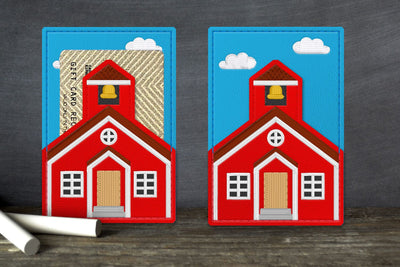 Schoolhouse Gift Card Holder ITH Applique Embroidery Embroidery/Applique DESIGNS Risa Rocks It 