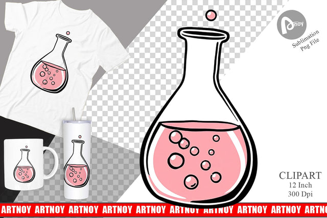 Science Beaker Clipart Sublimation artnoy 
