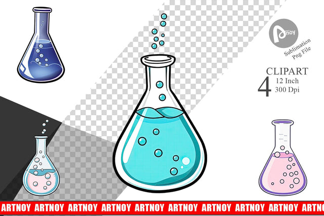 Science Beaker Clipart Sublimation artnoy 