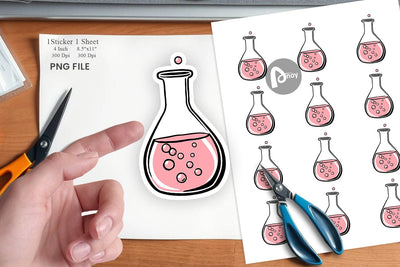 Science Beaker Sticker Sublimation artnoy 