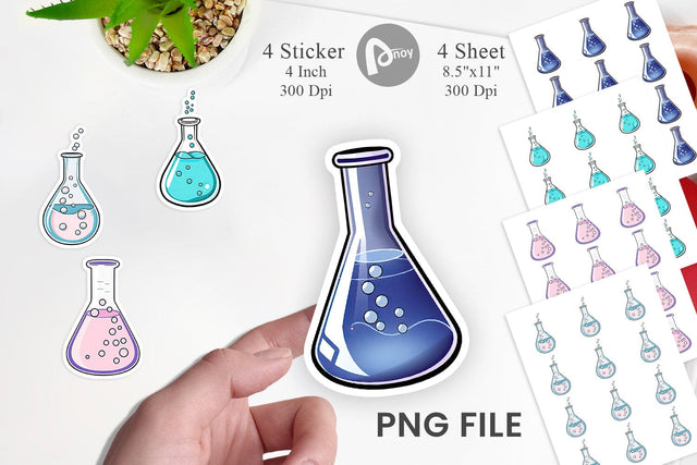 Science Beaker Sticker Sublimation artnoy 