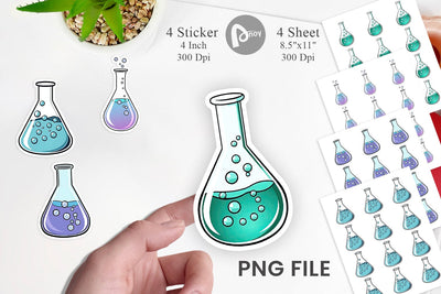 Science Beaker Sticker Sublimation artnoy 