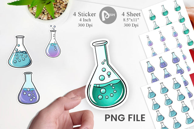 Science Beaker Sticker Sublimation artnoy 
