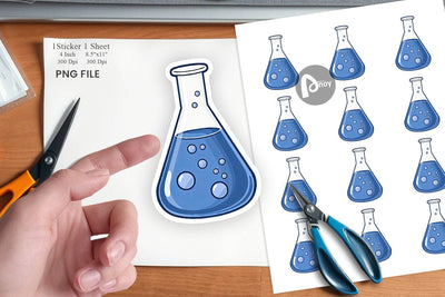 Science Beaker Sticker Sublimation artnoy 