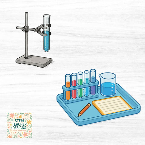 Science Clipart Bundle – 12 PNG Files | STEM Classroom Digital Download Sublimation The STEM Teacher 