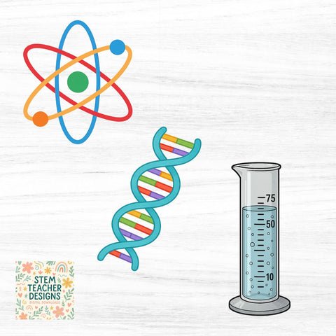 Science Clipart Bundle – 12 PNG Files | STEM Classroom Digital Download Sublimation The STEM Teacher 