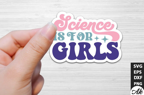 Science is for girls Stickers Design SVG akazaddesign 