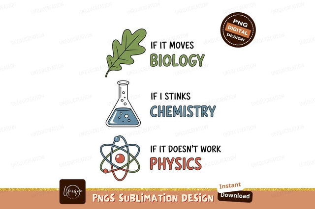 Science Subjects With Icons biology chemistry Sublimation Designangry 