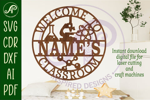 Science teacher classroom name sign svg laser SVG APInspireddesigns 