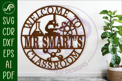 Science teacher classroom name sign svg laser SVG APInspireddesigns 