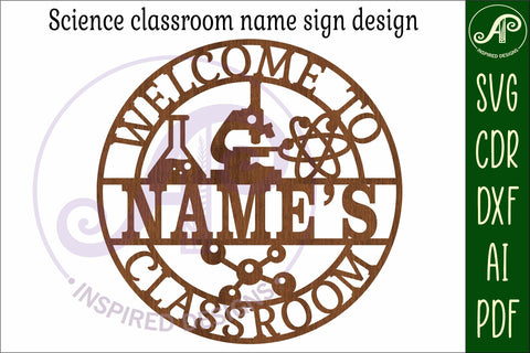 Science teacher classroom name sign svg laser SVG APInspireddesigns 