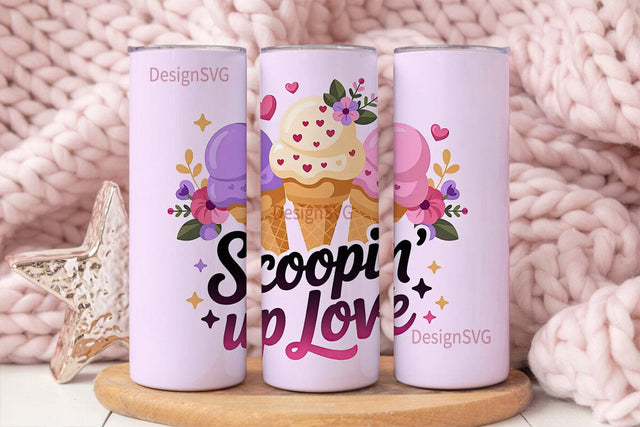 Scoopin' Up Love Tumbler Wrap Sublimation DesignSVG 