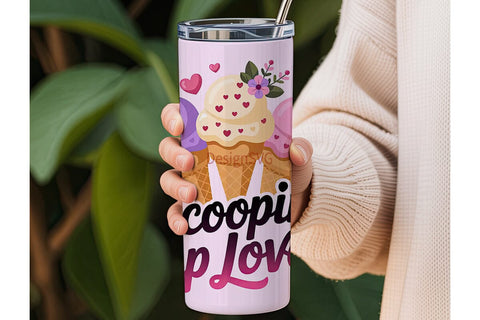 Scoopin' Up Love Tumbler Wrap Sublimation DesignSVG 