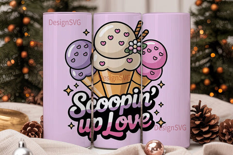 Scoopin' Up Love Tumbler Wrap Sublimation DesignSVG 