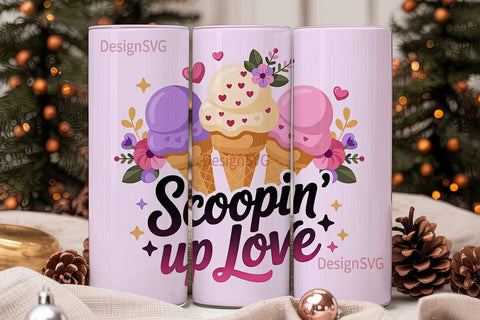 Scoopin' Up Love Tumbler Wrap Sublimation DesignSVG 