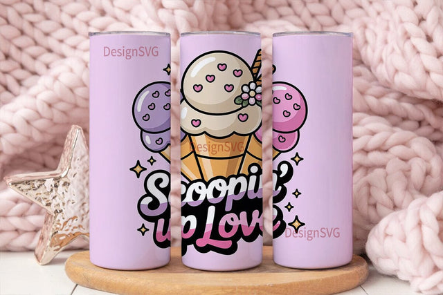 Scoopin' Up Love Tumbler Wrap Sublimation DesignSVG 