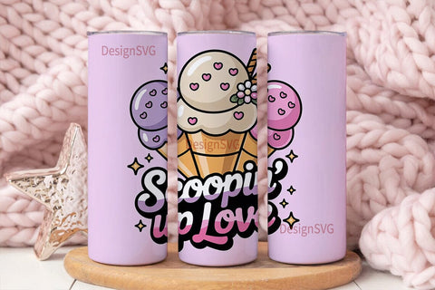 Scoopin' Up Love Tumbler Wrap Sublimation DesignSVG 