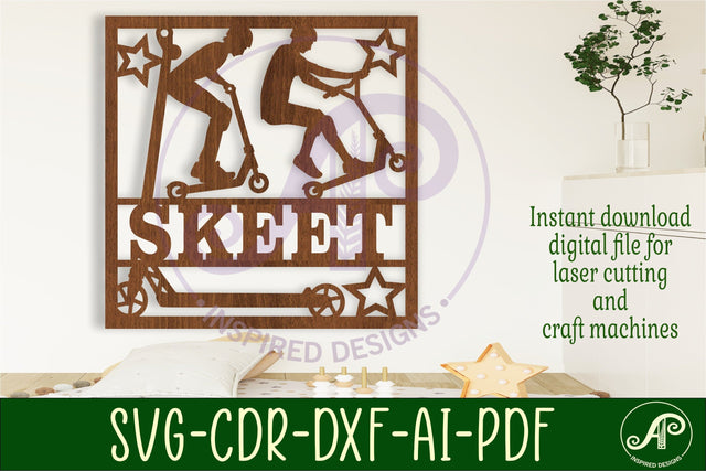 Scooter male name sign svg laser SVG APInspireddesigns 