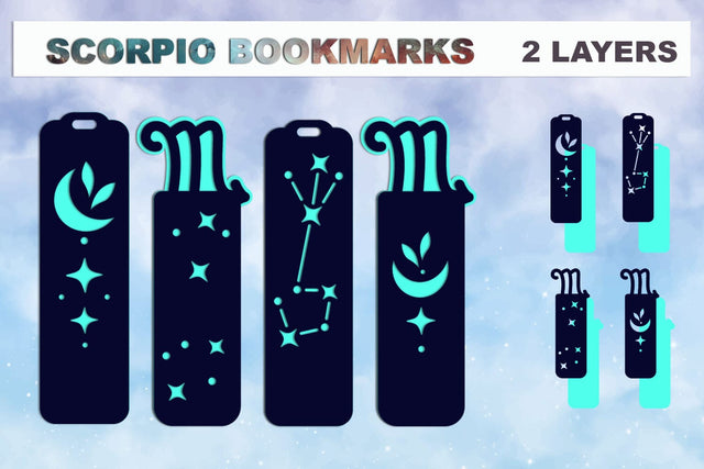 Scorpio bookmarks svg, Zodiac sign Layered bookmarks svg SVG AnastasiyaArtDesign 