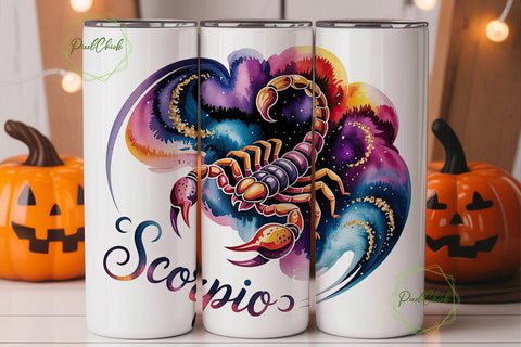 Scorpio Zodiac 20oz Tumbler Wrap Sublimation PixelChick 