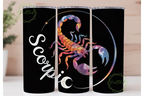 Scorpio Zodiac 20oz Tumbler Wrap Sublimation PixelChick 