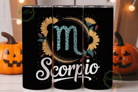 Scorpio Zodiac 20oz Tumbler Wrap Sublimation PixelChick 
