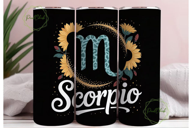 Scorpio Zodiac 20oz Tumbler Wrap Sublimation PixelChick 