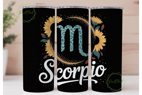 Scorpio Zodiac 20oz Tumbler Wrap Sublimation PixelChick 