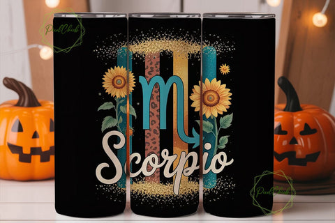 Scorpio Zodiac 20oz Tumbler Wrap Sublimation PixelChick 