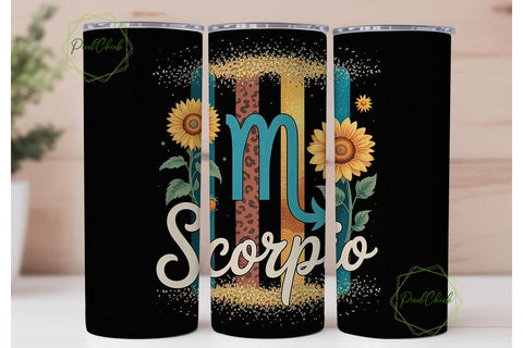 Scorpio Zodiac 20oz Tumbler Wrap Sublimation PixelChick 