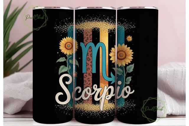 Scorpio Zodiac 20oz Tumbler Wrap Sublimation PixelChick 
