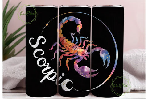 Scorpio Zodiac 20oz Tumbler Wrap Sublimation PixelChick 