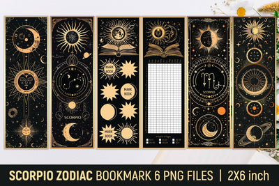 Scorpio zodiac bookmark Sublimation KMarinaDesign 