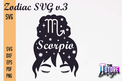Scorpio Zodiac SVG |Zodiac Signs SVG Design | Astrology Design SVG The T Store Design 