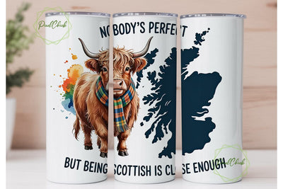 Scottish Highland Cow 20oz Tumbler Wrap Sublimation PixelChick 
