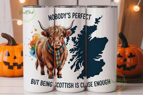 Scottish Highland Cow 20oz Tumbler Wrap Sublimation PixelChick 