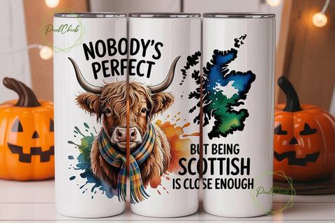Scottish Highland Cow 20oz Tumbler Wrap Sublimation PixelChick 