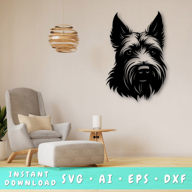 Scottish Terrier Laser SVG Cut File, Scottish Terrier Glowforge File, Scottish Terrier DXF, Scottish Terrier Wall Art SVG SVG HappyDesignStudio 