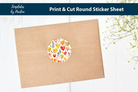 Scrapbooking Heart Round Sticker Sheet SVG Templates by Pauline 