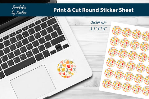 Scrapbooking Heart Round Sticker Sheet SVG Templates by Pauline 