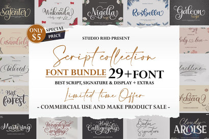 Script Collection Font Bundle Font Studio Rhd Store 