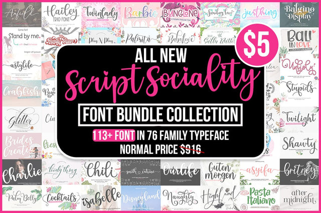 Script Sociality Font Bundles Collection Font Studio Natural Ink 