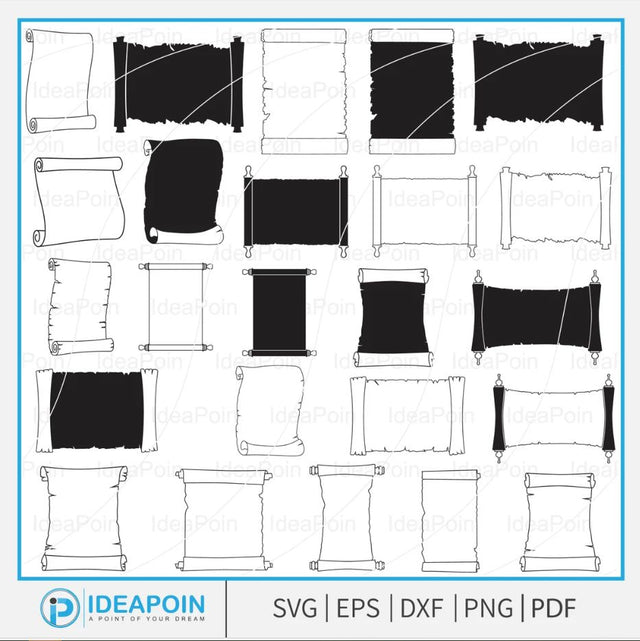 Scroll Paper Svg, Blank Treasure Map Vector, Doodle Scroll Paper Svg, Old Scroll Clipart, Scroll paper SVG, parchment png, Scroll paper SVG Dinvect 