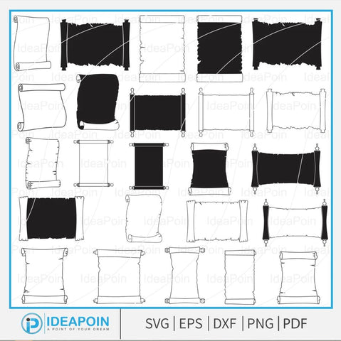 Scroll Paper Svg, Blank Treasure Map Vector, Doodle Scroll Paper Svg, Old Scroll Clipart, Scroll paper SVG, parchment png, Scroll paper SVG Dinvect 