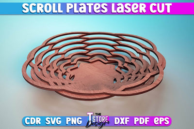 Scroll Plates Laser Cut | Home Laser Cut Design | CNC Files SVG The T Store Design 