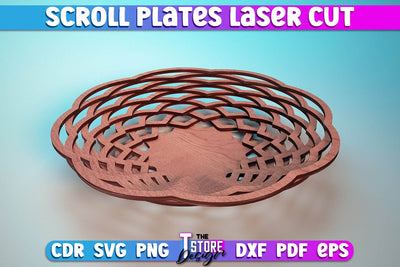 Scroll Plates Laser Cut | Home Laser Cut Design | CNC Files SVG The T Store Design 