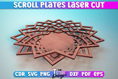 Scroll Plates Laser Cut | Home Laser Cut Design | CNC Files SVG The T Store Design 