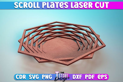 Scroll Plates Laser Cut | Home Laser Cut Design | CNC Files SVG The T Store Design 