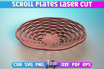 Scroll Plates Laser Cut | Home Laser Cut Design | CNC Files SVG The T Store Design 