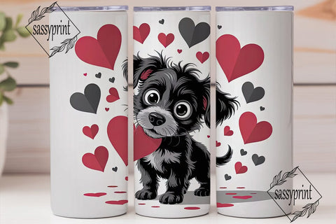 Scruffy Puppy Love 20oz Tumbler Wrap Sublimation sassyprint 